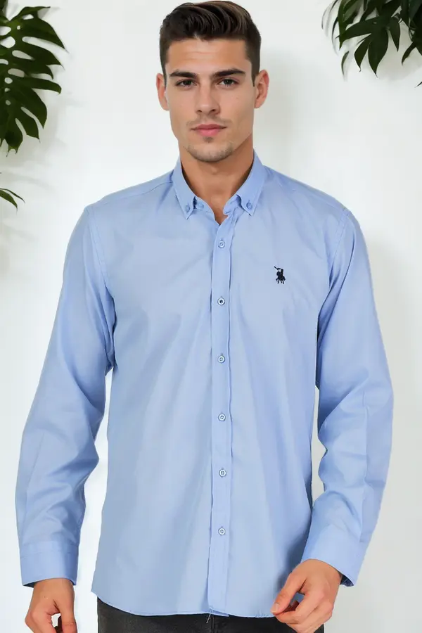 dewberry G925 DEWBERRY MEN'S SHIRT-BLUE