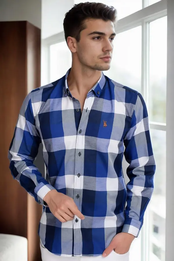 dewberry G962 DEWBERRY MEN'S SHIRT-NAVY-BLUE