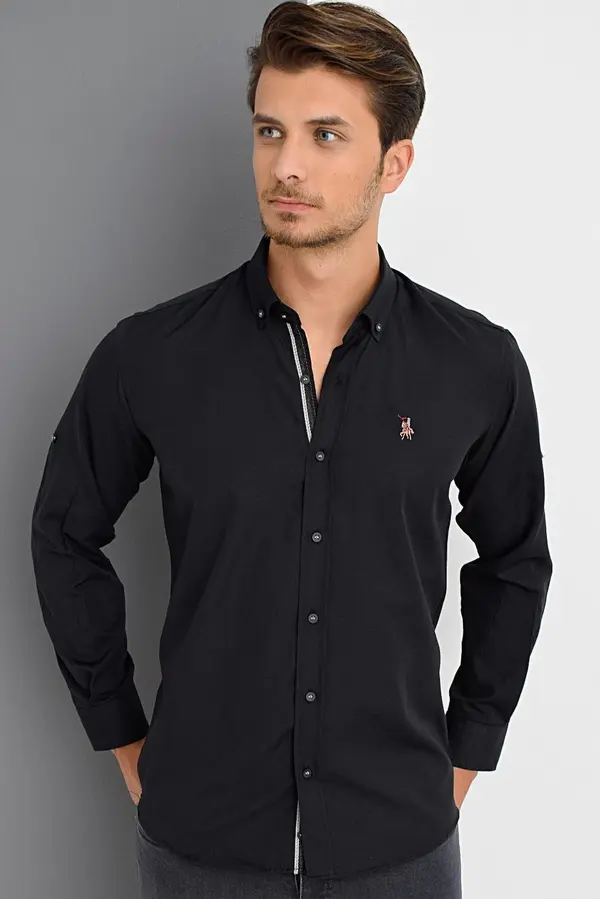 dewberry G974 DEWBERRY MEN'S SHIRT-BLACK