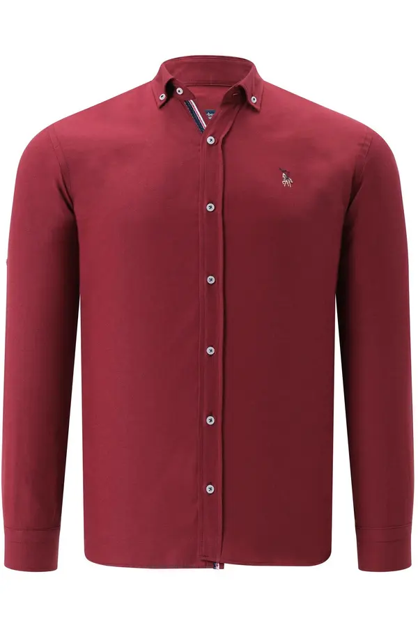 dewberry G974 DEWBERRY MEN'S SHIRT-BURGUNDY