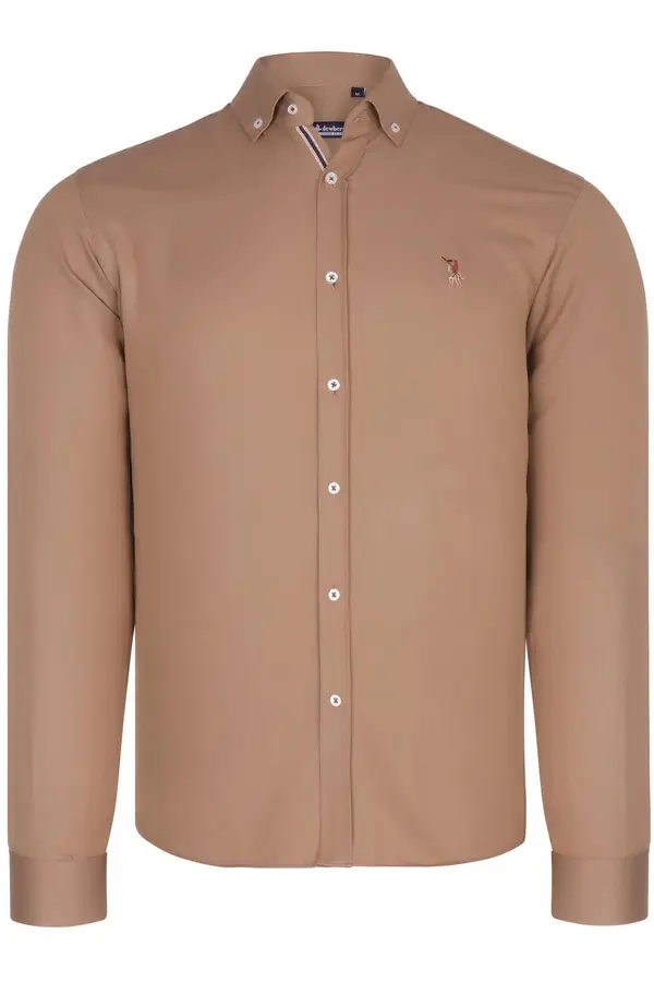 dewberry G974 DEWBERRY MEN'S SHIRT-CAMEL