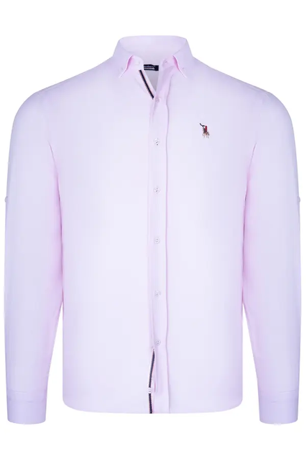dewberry G974 DEWBERRY MEN'S SHIRT-LIGHT PINK