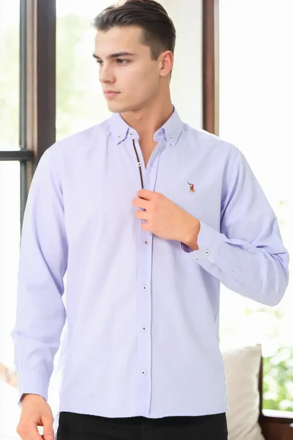 dewberry G974 DEWBERRY MEN'S SHIRT-LILAC