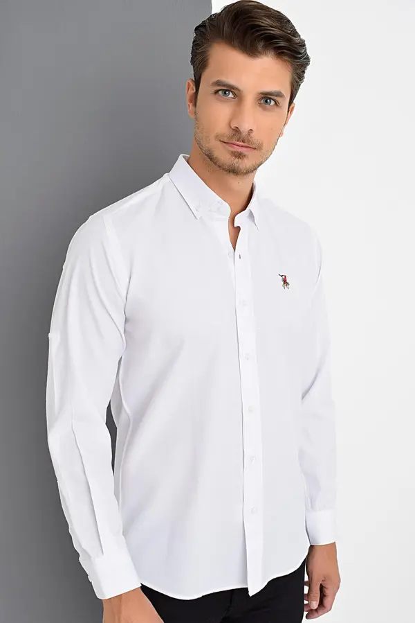 dewberry G974 DEWBERRY MEN'S SHIRT-WHITE