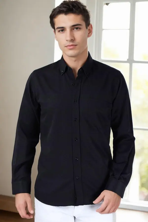 dewberry G976 DEWBERRY MEN'S SHIRT-BLACK