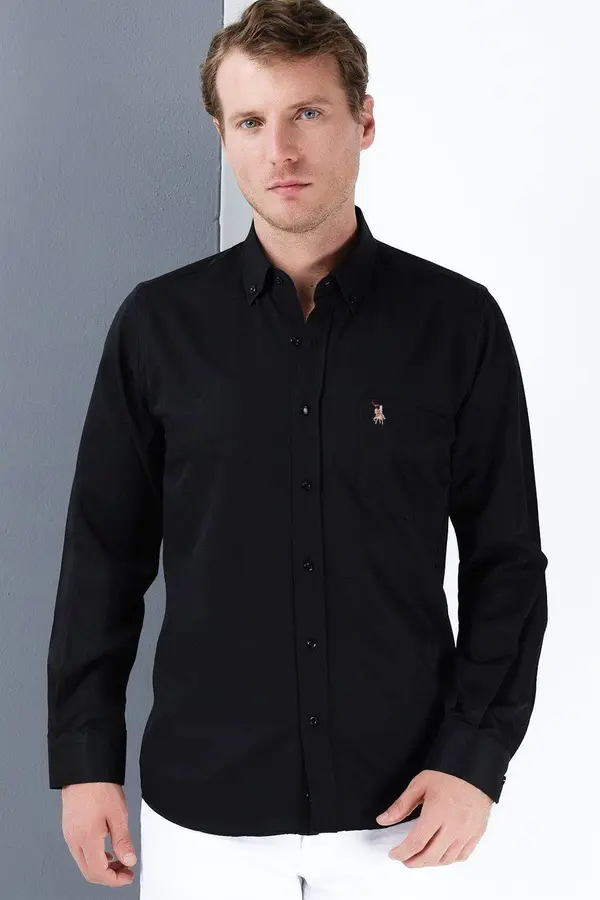 dewberry G985 DEWBERRY MEN'S SHIRT-BLACK