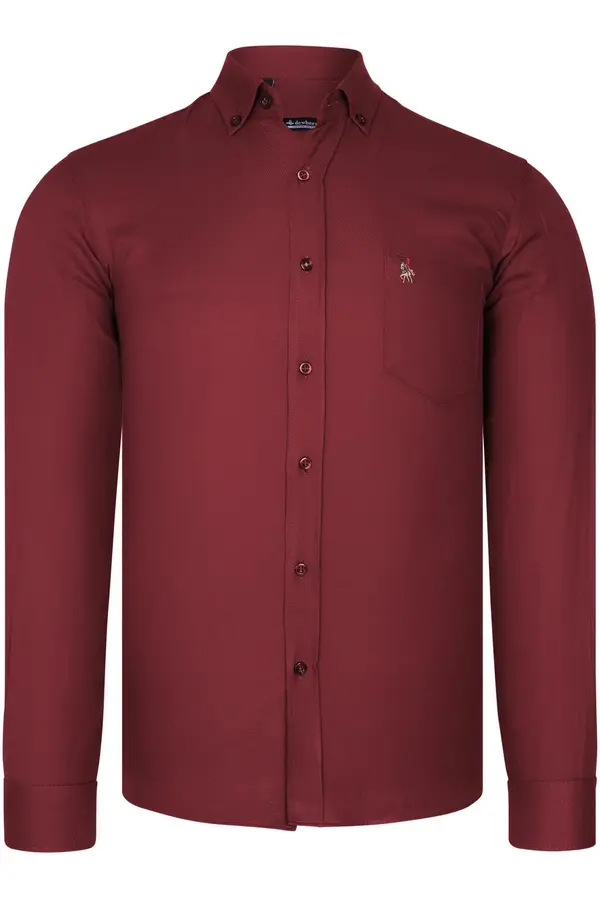 dewberry G985 DEWBERRY MEN'S SHIRT-BURGUNDY