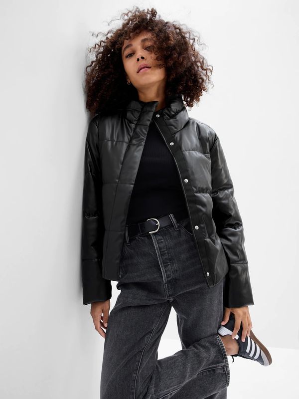 GAP GAP Artificial Leather Quilted Jacket - Women