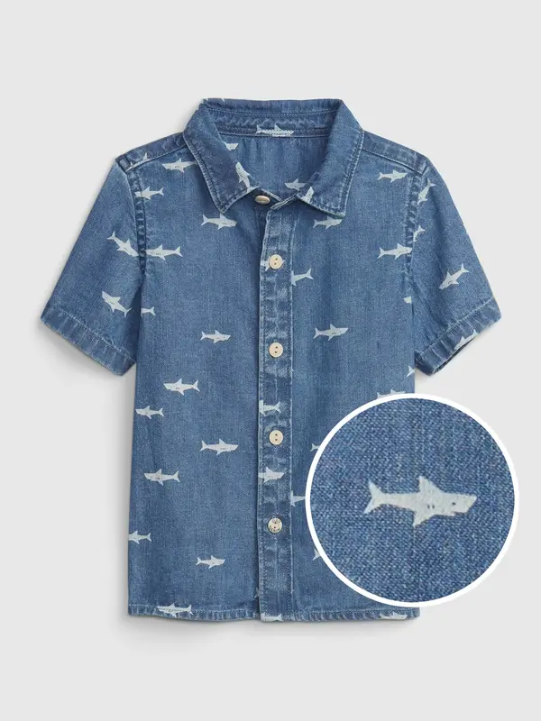GAP GAP Children's Denim Shirt Shark Washwell - Boys