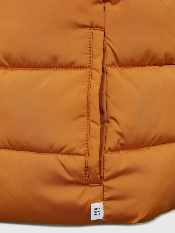 GAP GAP Children's Quilted Vest with Fur - Girls