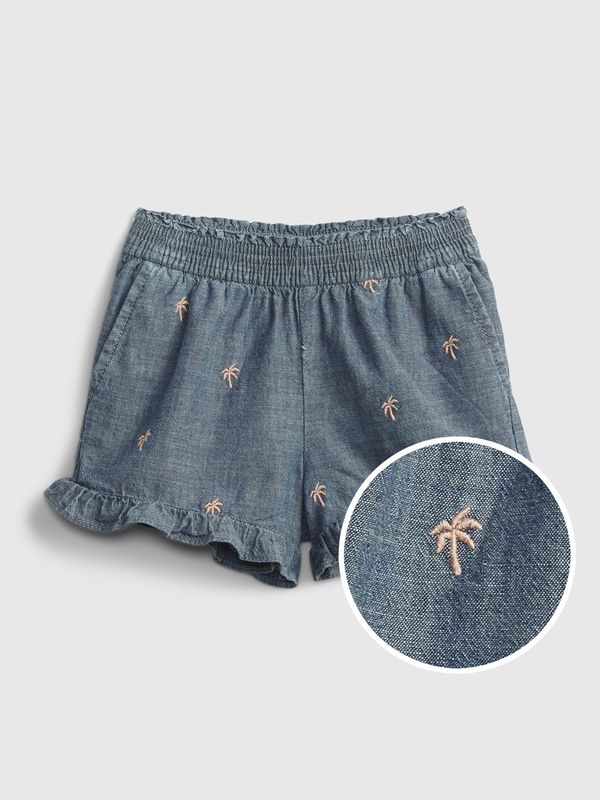 GAP GAP Children's Shorts Chambray Ruffle Pull-on Shorts - Girls