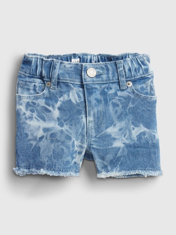 GAP GAP Children's Shorts Elasticized Pull-on Tie-Dye Denim Shortie Shorts Wi - Girls