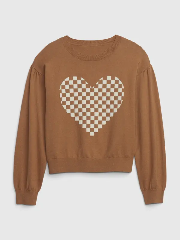 GAP GAP Children's Sweater with Plaid Heart - Girls