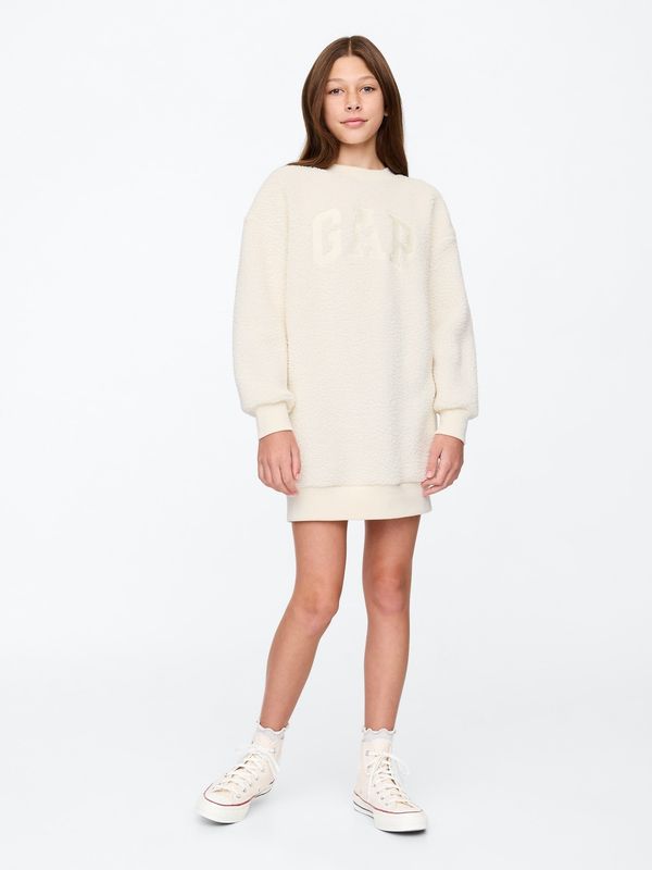 GAP GAP Children's sweatshirt oversize sherpa dress with logo - Girls