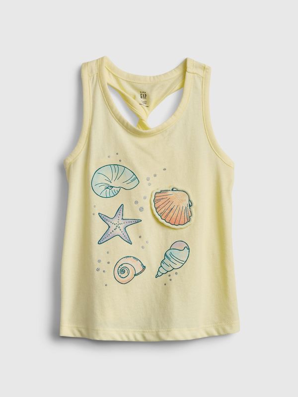 GAP GAP Children's Top Twist-Back Interactive Graphic Tank - Girls