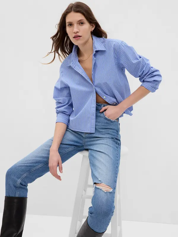 GAP GAP Cotton Shirt Crop - Ladies