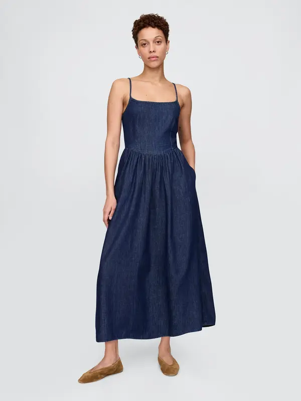 GAP GAP Denim maxi dress with pockets - Women's