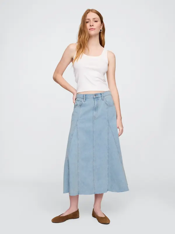 GAP GAP Denim maxi skirt UltraSoft - Women's