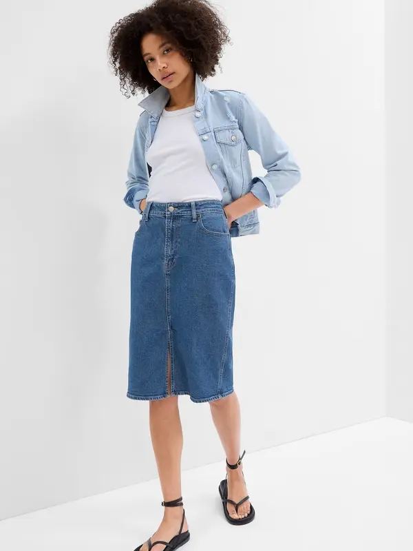GAP GAP Denim Midi Skirt - Women