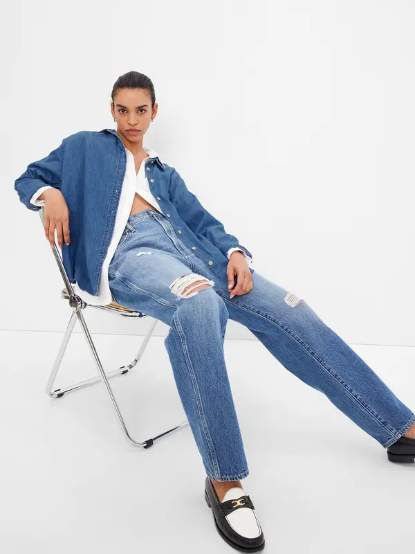 GAP GAP Denim Shirt Oversized Washwell - Ladies