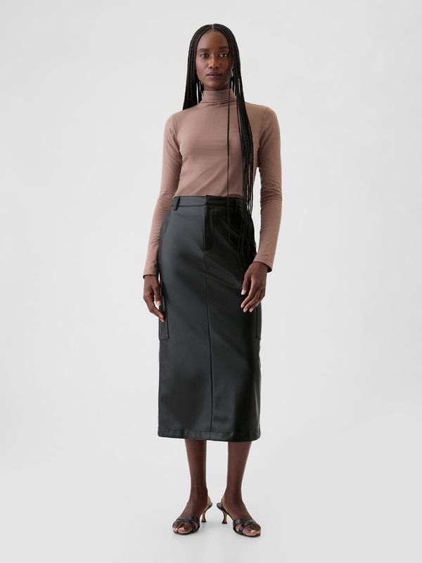 GAP GAP Faux leather midi skirt Utility - Women's