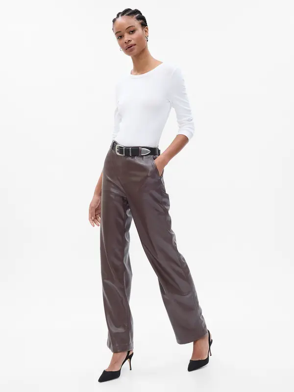 GAP GAP Faux Leather Trousers - Ladies