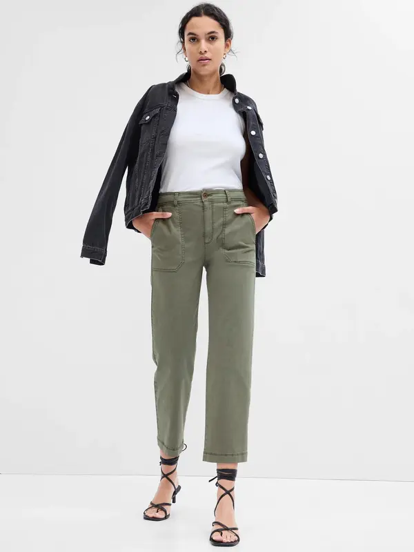 GAP GAP Girlfriend Khaki High Rise Trousers - Ladies