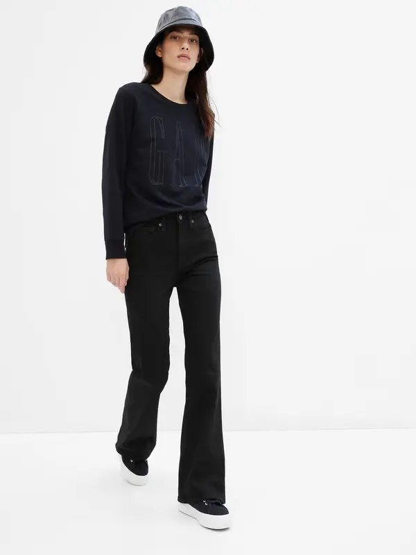 GAP GAP Jeans highrise flare black - Ženske