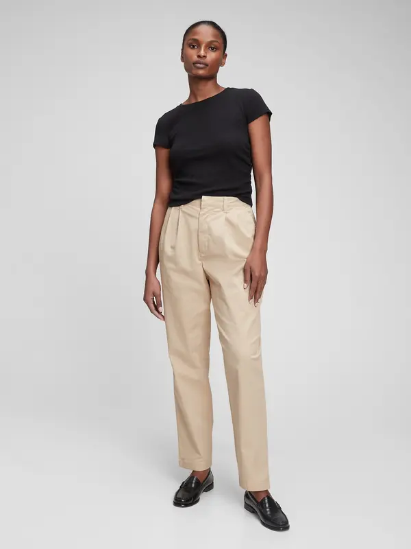 GAP GAP Khaki High Rise Washwell Trousers - Ladies