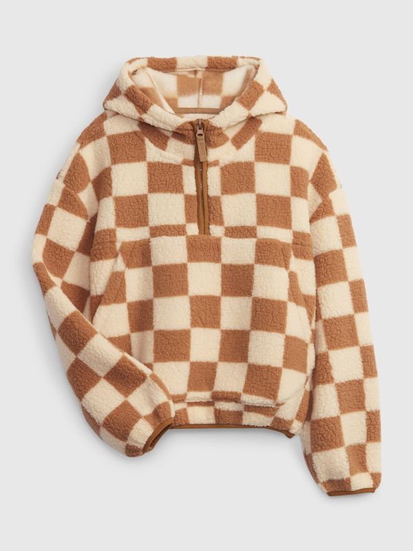 GAP GAP Kids Checkered Sweatshirt Sherpa - Girls