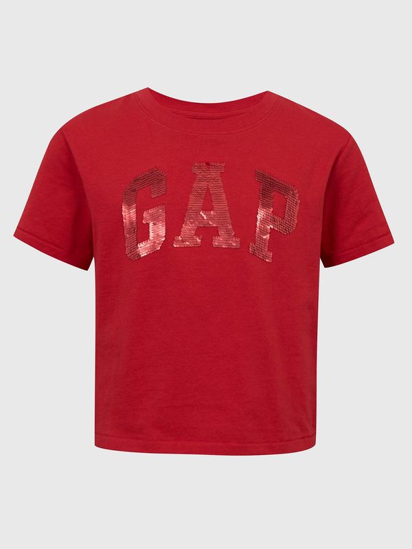 GAP GAP Kids T-shirt organic logo sequins - Girls