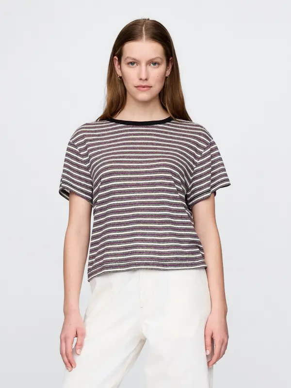 GAP GAP Linen crop t-shirt - Women's