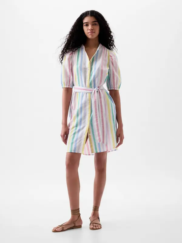 GAP GAP Linen Striped Mini Dress - Ladies