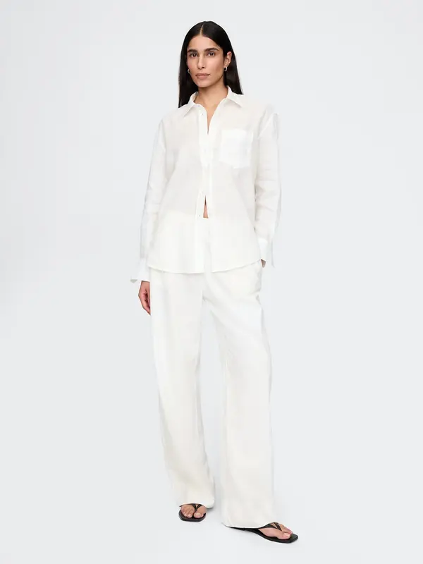 GAP GAP Linen Trousers Wide - Women's