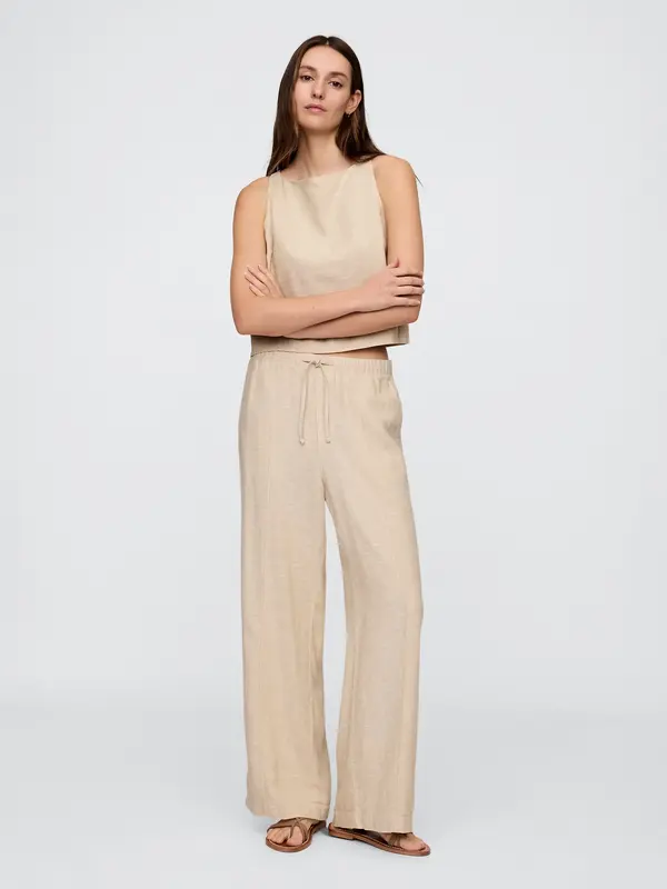 GAP GAP Linen Trousers Wide - Women's