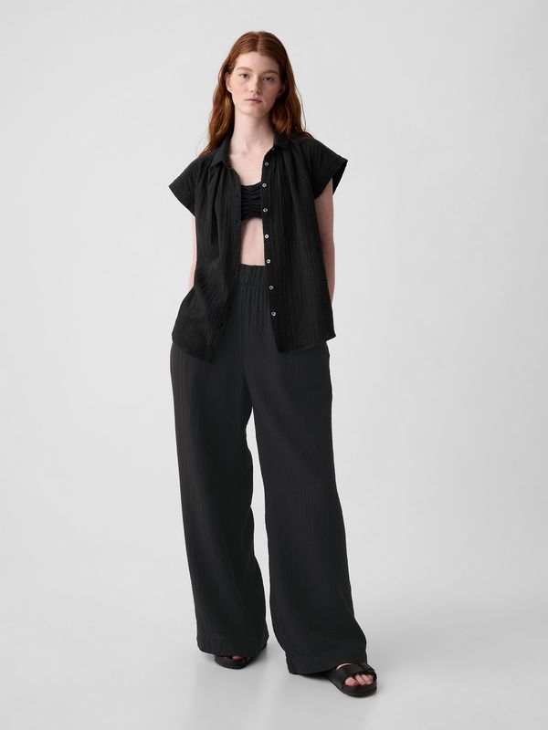 GAP GAP Muslin Wide Leg Trousers - Women