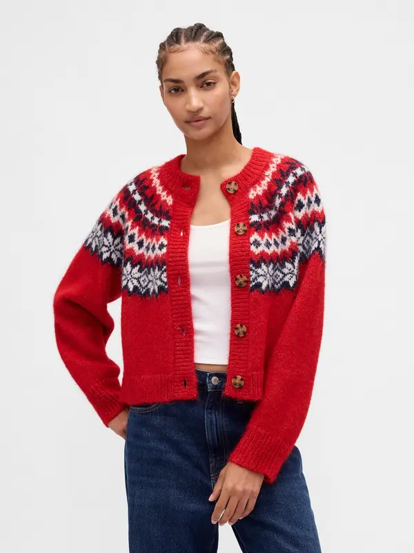 GAP GAP Oversize kardigan Fair Isle z volno
