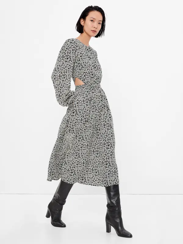 GAP GAP Patterned Midi Dress Lenzing™ Ecovero™ - Women's