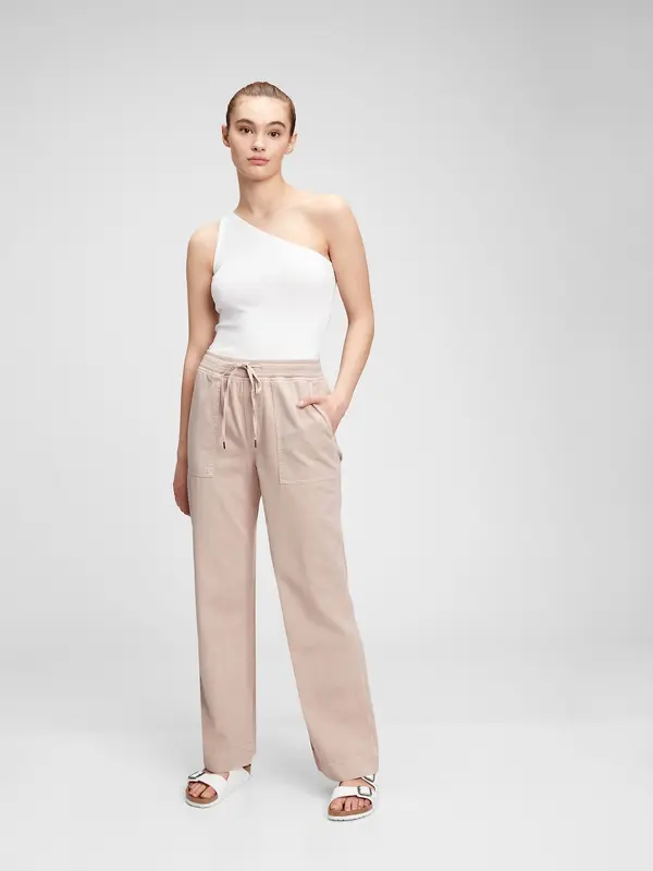 GAP GAP Rib Combo Pull-on Wide Leg Trousers - Ladies