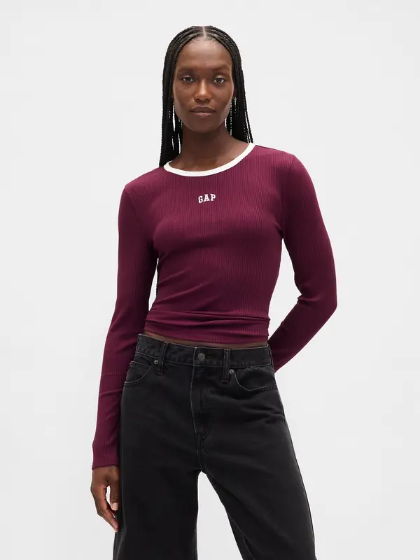 GAP GAP Ribbed T-Shirt with Logo - Women's