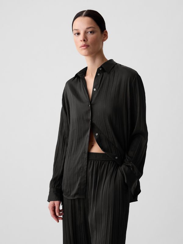 GAP GAP Satin Boyfriend Shirt - Women