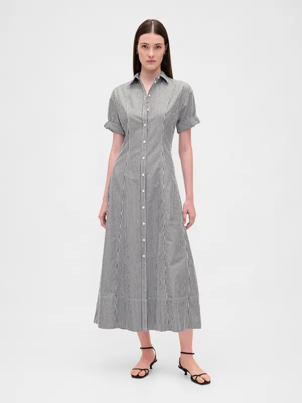 GAP GAP Shirt poplin midi dress - Women's