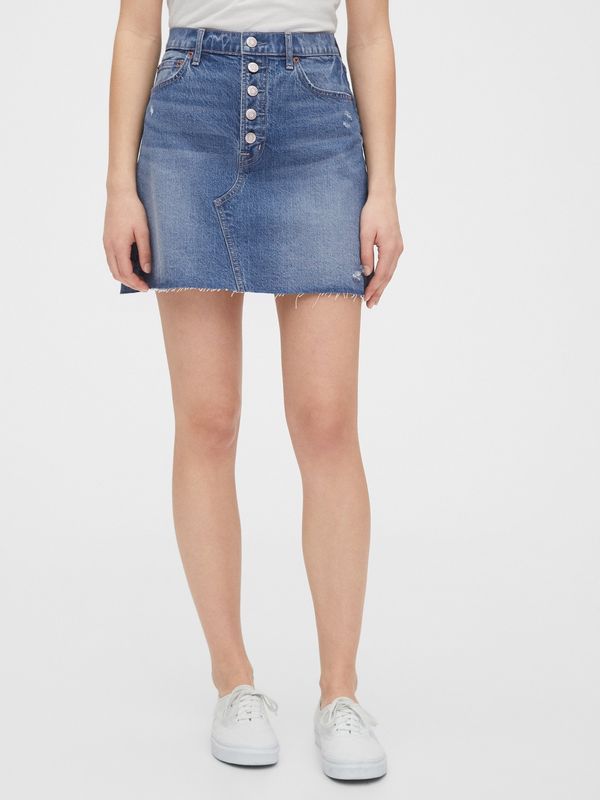 GAP GAP Skirt High Rise Distressed Denim Skirt - Women's