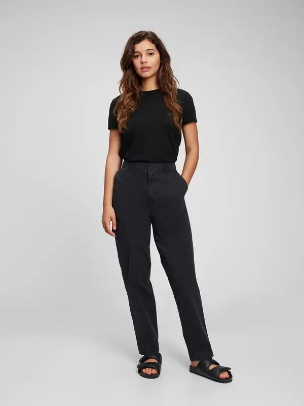GAP GAP Straight Khaki Washwell Trousers - Ladies