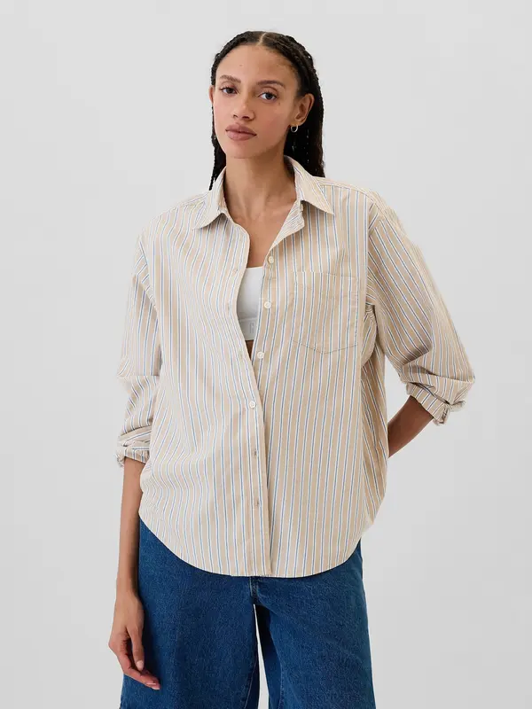 GAP GAP Striped Oversize Shirt Poplin Big Shirt - Ladies