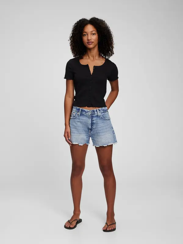 GAP GAP Teen Denim Shorts Low Stride Washwell - Girls