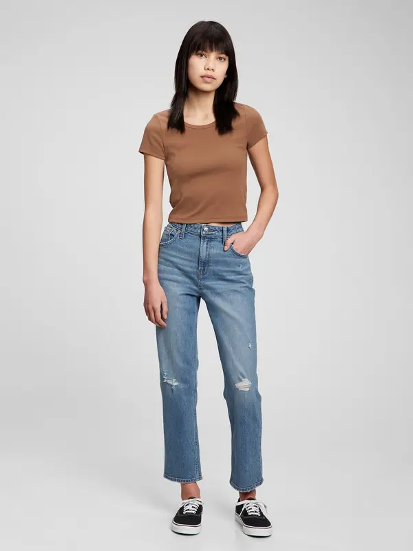GAP GAP Teen Jeans Girlfriend High Rise Washwell - Girls