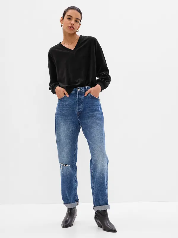 GAP GAP Velour V-neck sweatshirt - Women's