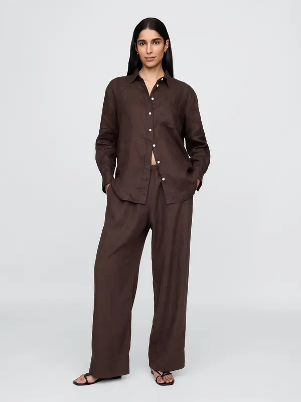 GAP GAP Wide linen trousers - Women's