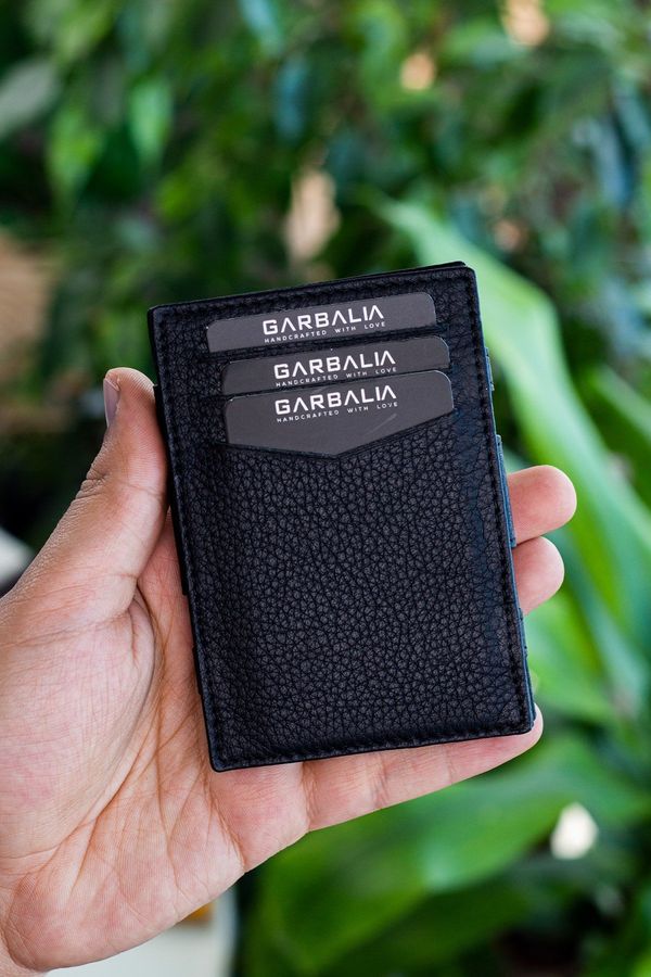 Garbalia Garbalia Magic Genuine Leather Rfid Blocker Unisex Wizard Black Card Holder Wallet